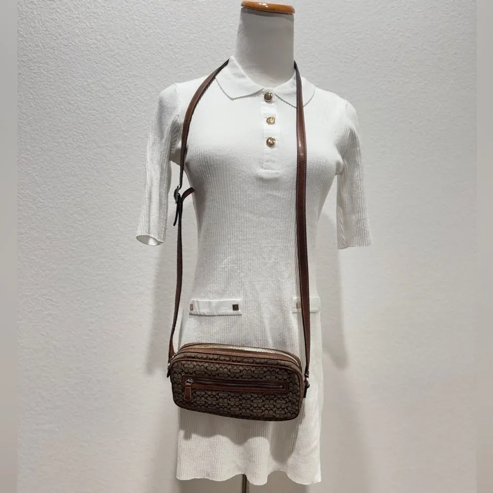 COACH Crossbody Bag 6341 Mini Signature Canvas‎ Leather Brown